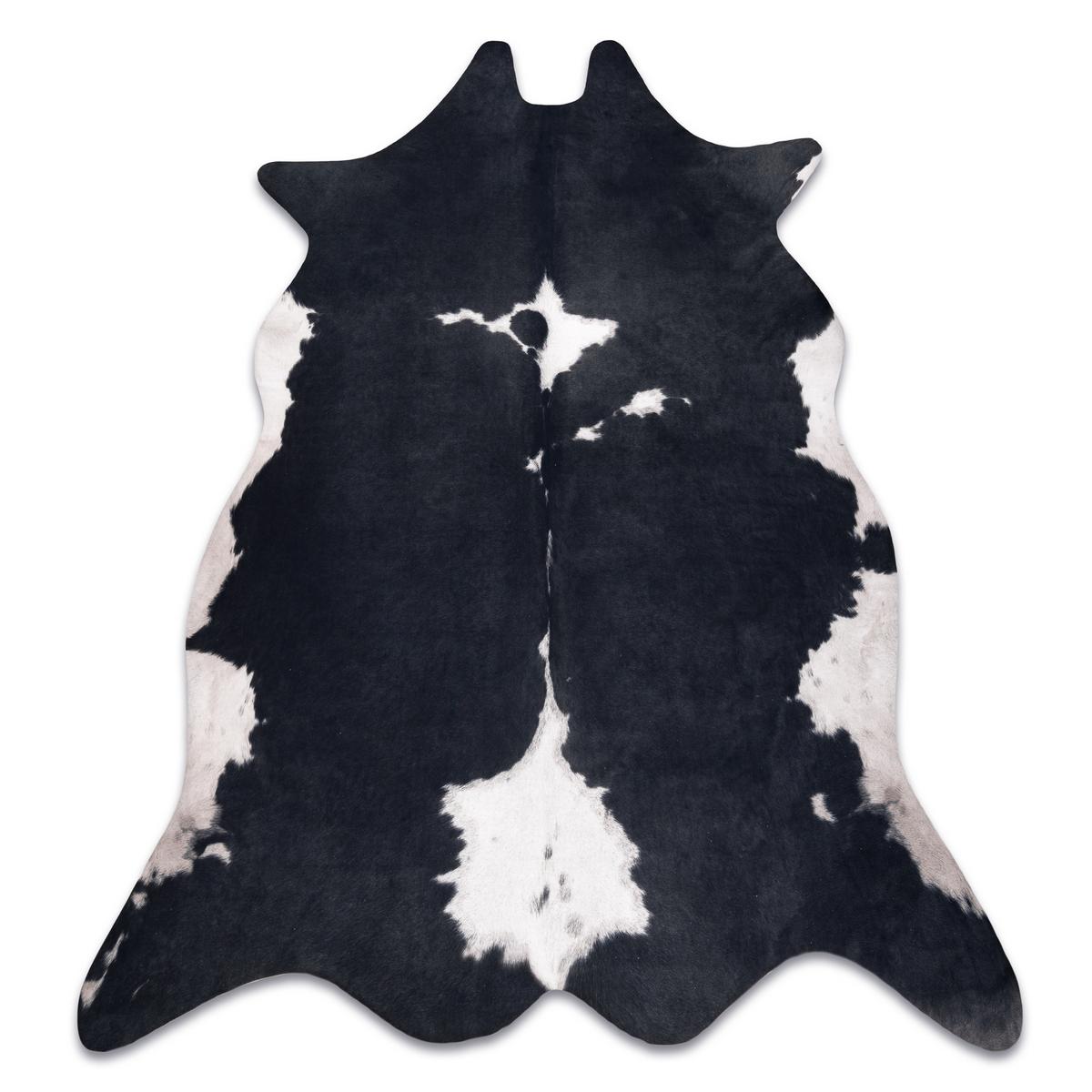 TEPPICH Künstliches Rindsleder 180/220 cm - Schwarz, Textil (180/220cm) - rugsX