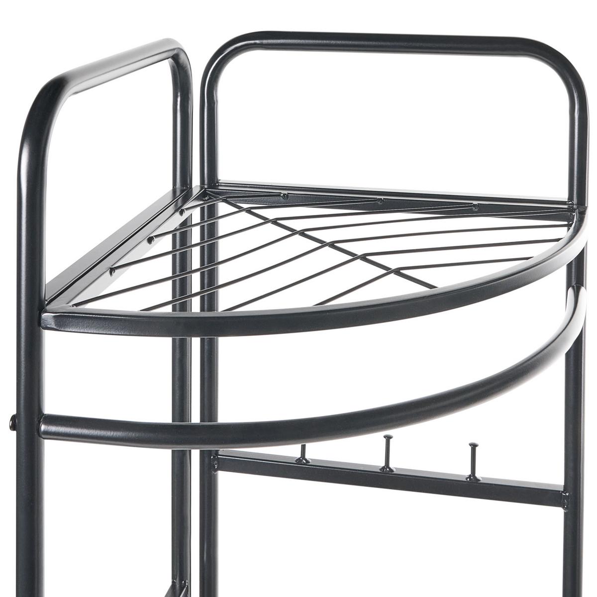 ECK-GARDEROBENSTÄNDER Schwarz Lawton - Schwarz, Metall (53/160/37cm) - Beliani