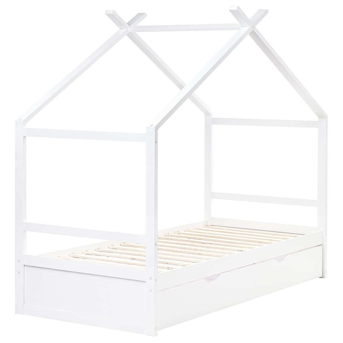 KINDERBETT 90x200 cm Weiß Orgeval - Weiß, Holz (90/200cm) - Beliani