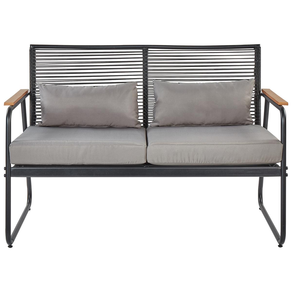 LOUNGE SET 4-Sitzer Metal schwarz Pomonte - Schwarz/Grau, Metall - Beliani