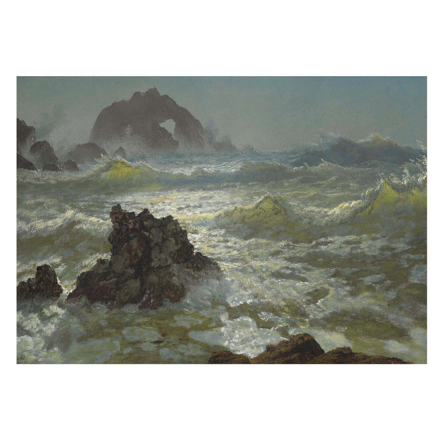 FOTOTAPETE 208x146 cm - Stürmische See - Grau, Textil (208/146cm) - Wallfluent