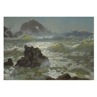 FOTOTAPETE 208x146 cm - Stürmische See - Grau, Textil (208/146cm) - Wallfluent