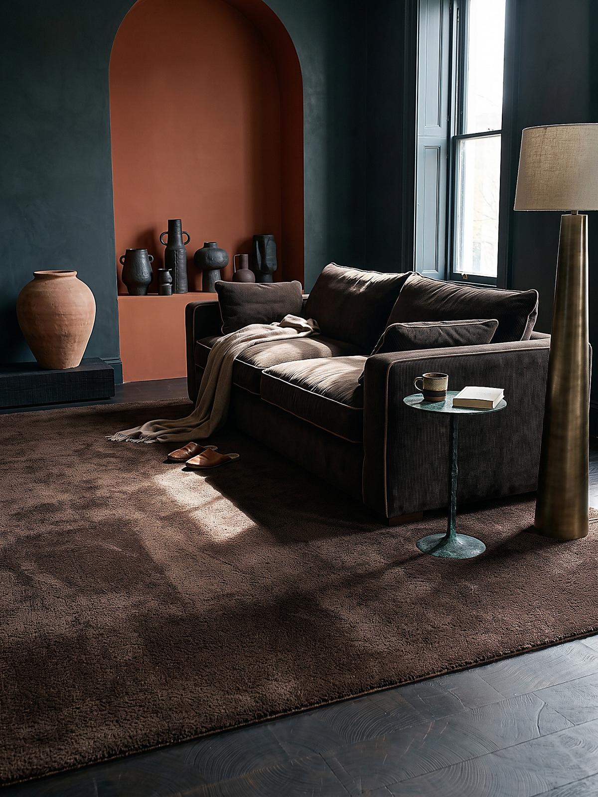 HOCHFLORTEPPICH Antirutsch Uni ALDAN Polyester Braun 140 x 200 cm - Braun, Textil (140/200cm) - KADIMA DESIGN