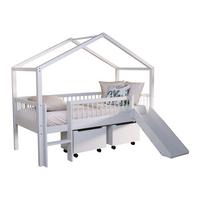 HAUSBETT HALBHOCH 90x200 Keeley Buche Weiß Rutsche Boxen - Weiß, Holz (90/200cm) - 58aufmkessel