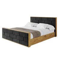 POLSTERBETT mit Bettkasten, Fußteil und Lattenrost, Boxbett mit Matratze H3/H4 - ENZO8-Z 180x200 Schwarz - Schwarz, Holzwerkstoff/Textil (180/200cm) - ALTDECOR