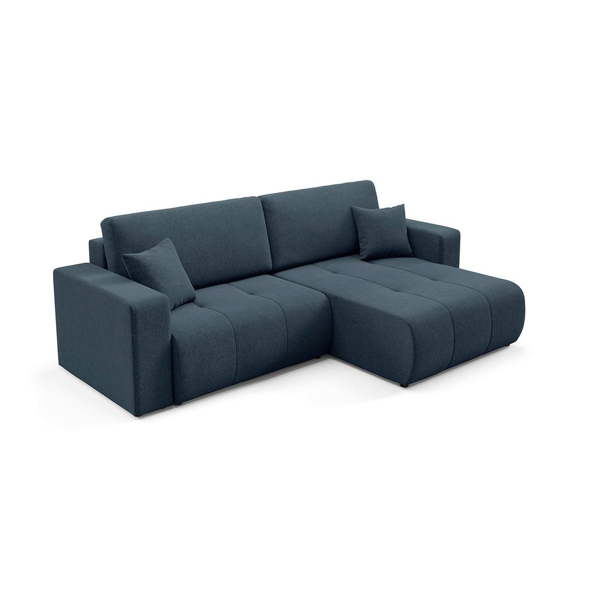 ECKSOFA Giulia 3 Sitzplätze Blau - Blau, Holz (244/149cm) - Petits-meubles