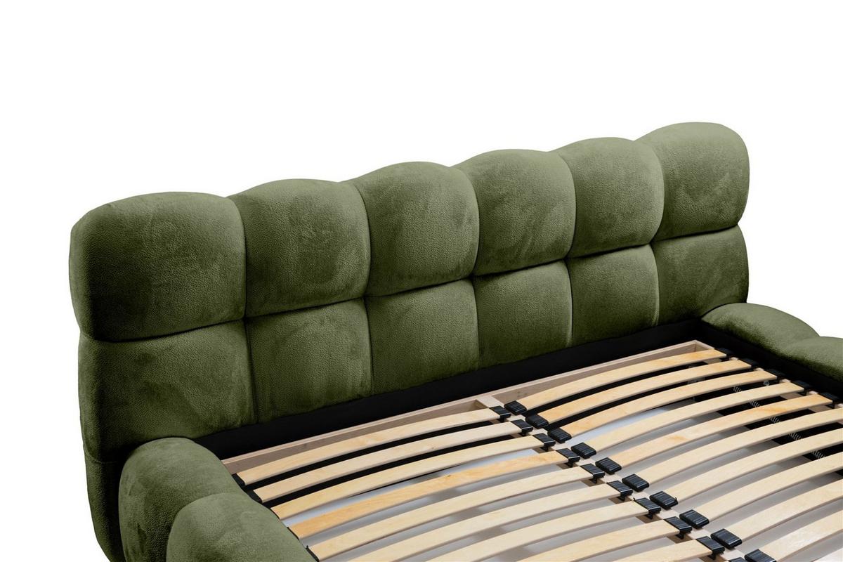 POLSTERBETT Aurelia - Grün, Holzwerkstoff/Textil (160/200cm) - Fun Möbel