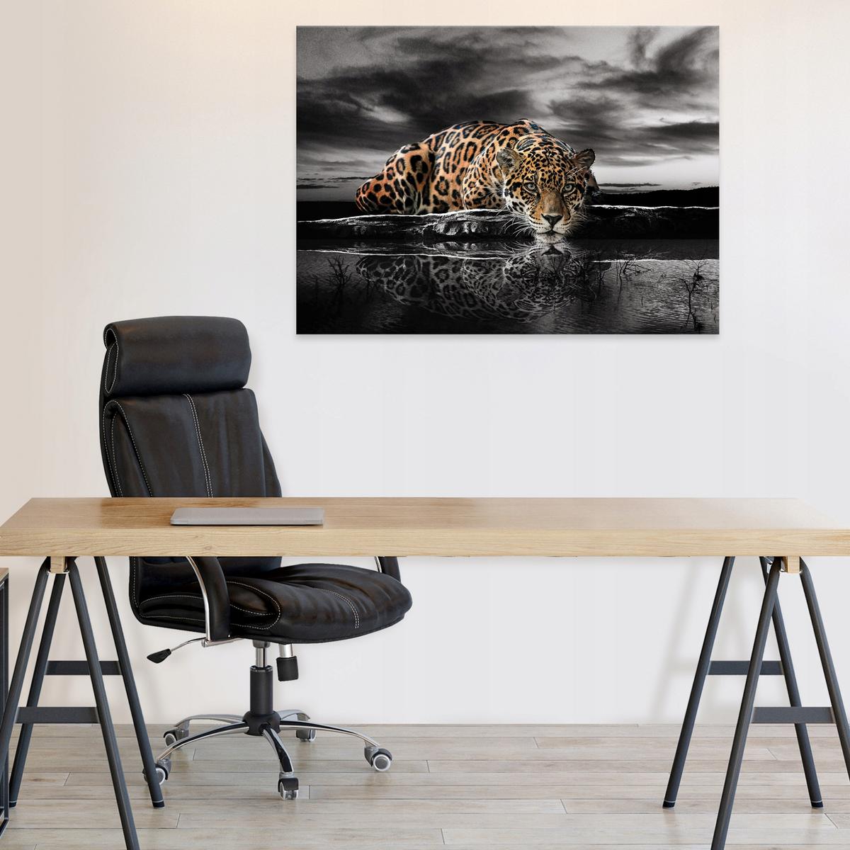 LEINWAND BILDER Tiger Tiere 60x40 - Multicolor, Holzwerkstoff (60/40cm) - Wallarena