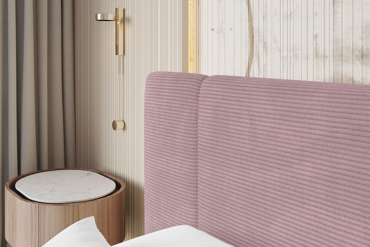 POLSTERBETT mit Bettkasten, Fußteil und Lattenrost, Bett mit Matratze H3/H4 - TEVO-Z 140x200 Rosa - Rosa, Holzwerkstoff/Textil (140/200cm) - ALTDECOR