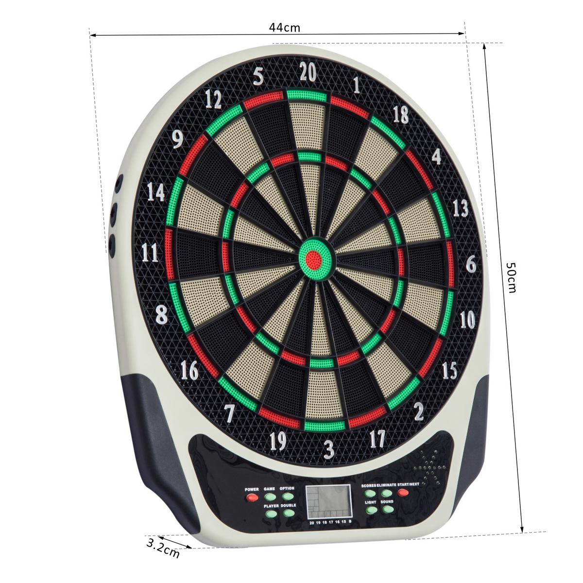 ELEKTRONISCHE Dartscheibe - Schwarz, Kunststoff (50/44cm) - HOMCOM