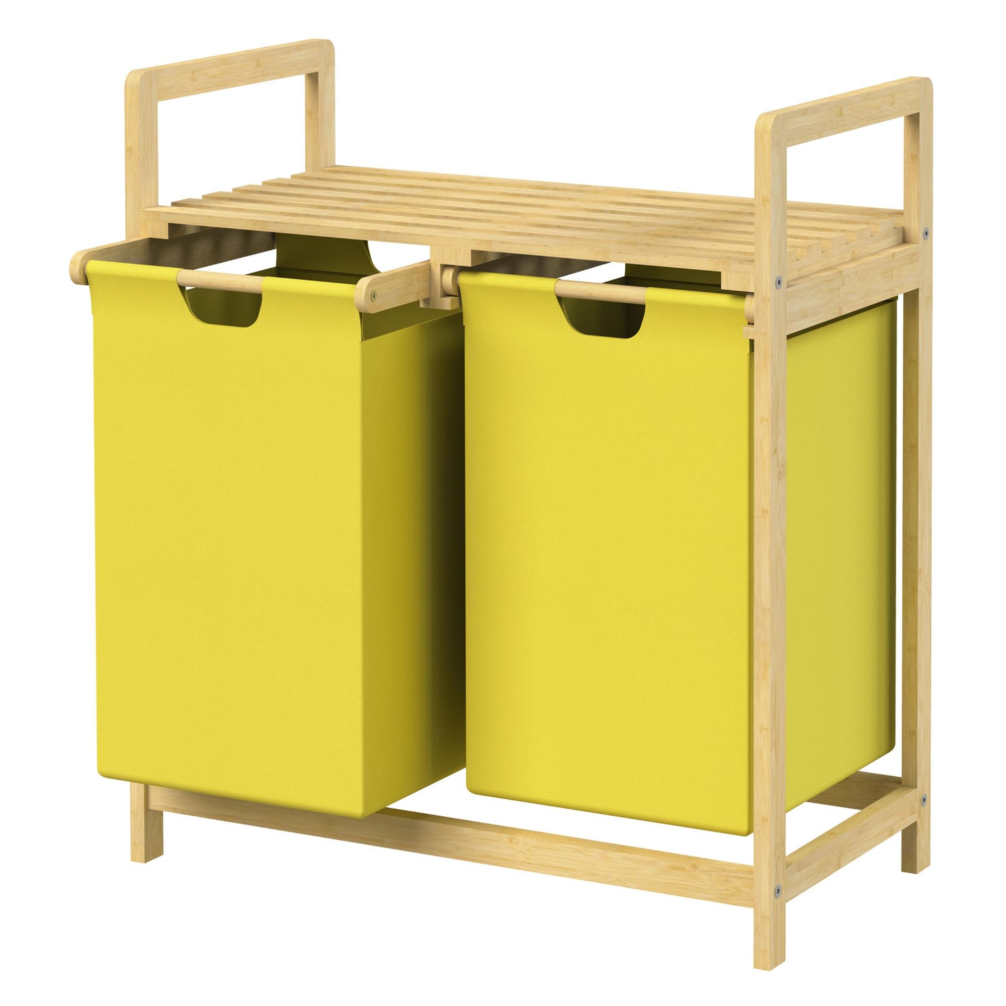 WÄSCHEKORB - Gelb, Holz (33/73/63cm) - ML-DESIGN