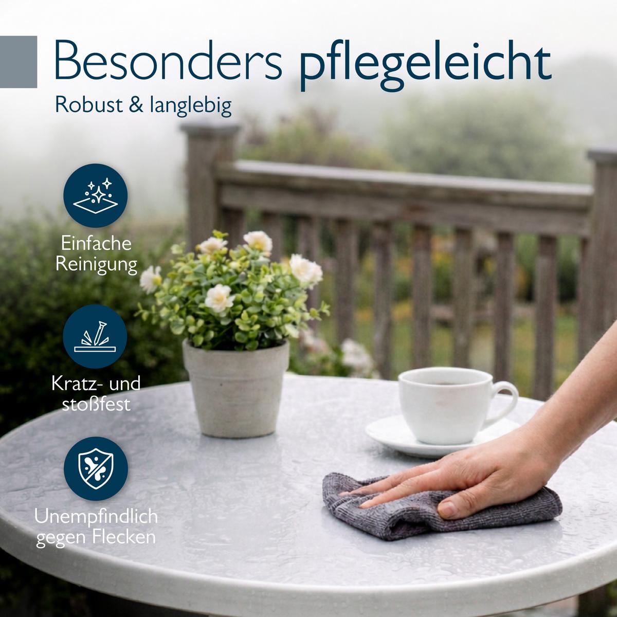 BISTOTISCH Bistroni WP Ø80xH70cm Weiß - Weiß, Holzwerkstoff (70/80/70cm) - Beautissu 