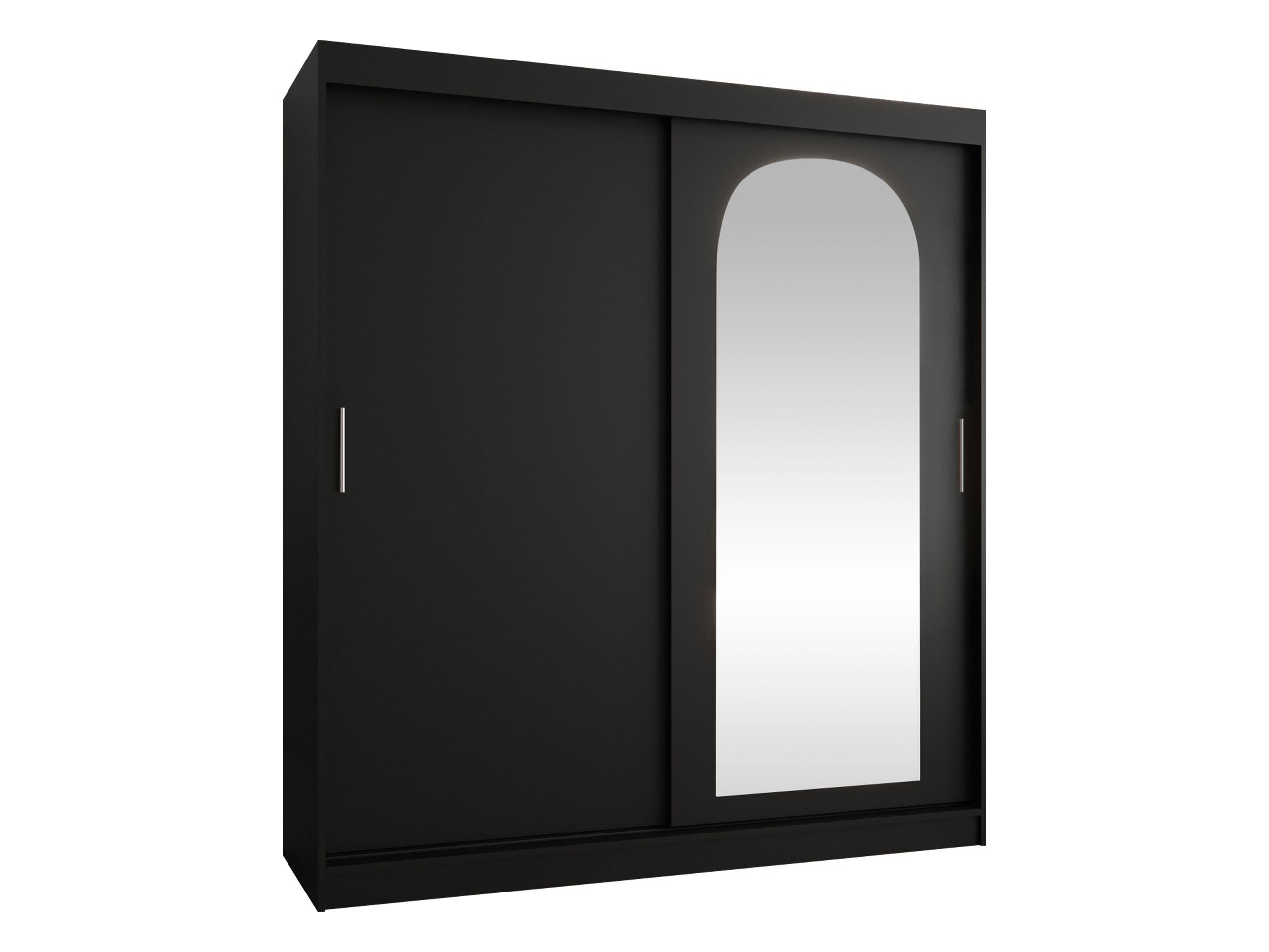 SCHWEBETÜRENSCHRANK Selfie 180 cm - Silberfarben/Schwarz, Holzwerkstoff/Kunststoff (180/200/62cm) - MIRJAN24