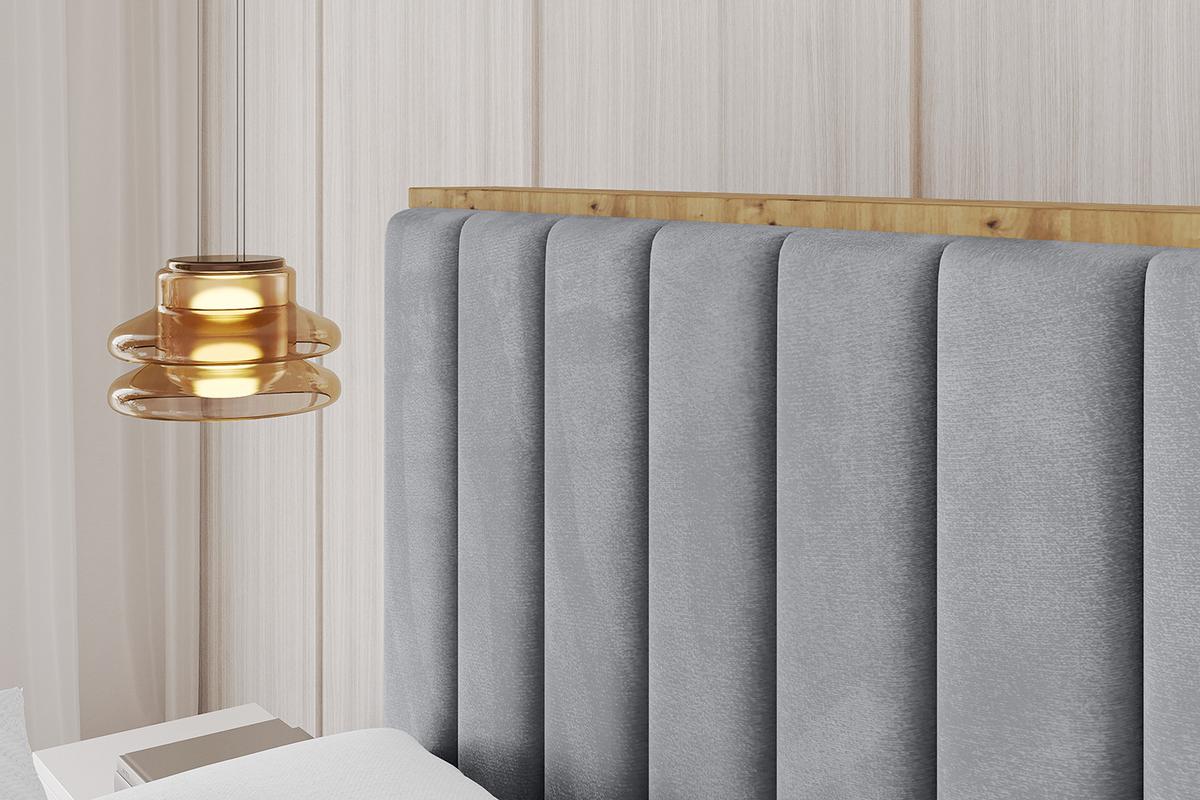 POLSTERBETT mit Bettkasten, Fußteil und Lattenrost, Boxbett mit Matratze H3/H4 - ENZO4-Z 180x200 Grau - Grau, Holzwerkstoff/Textil (180/200cm) - ALTDECOR