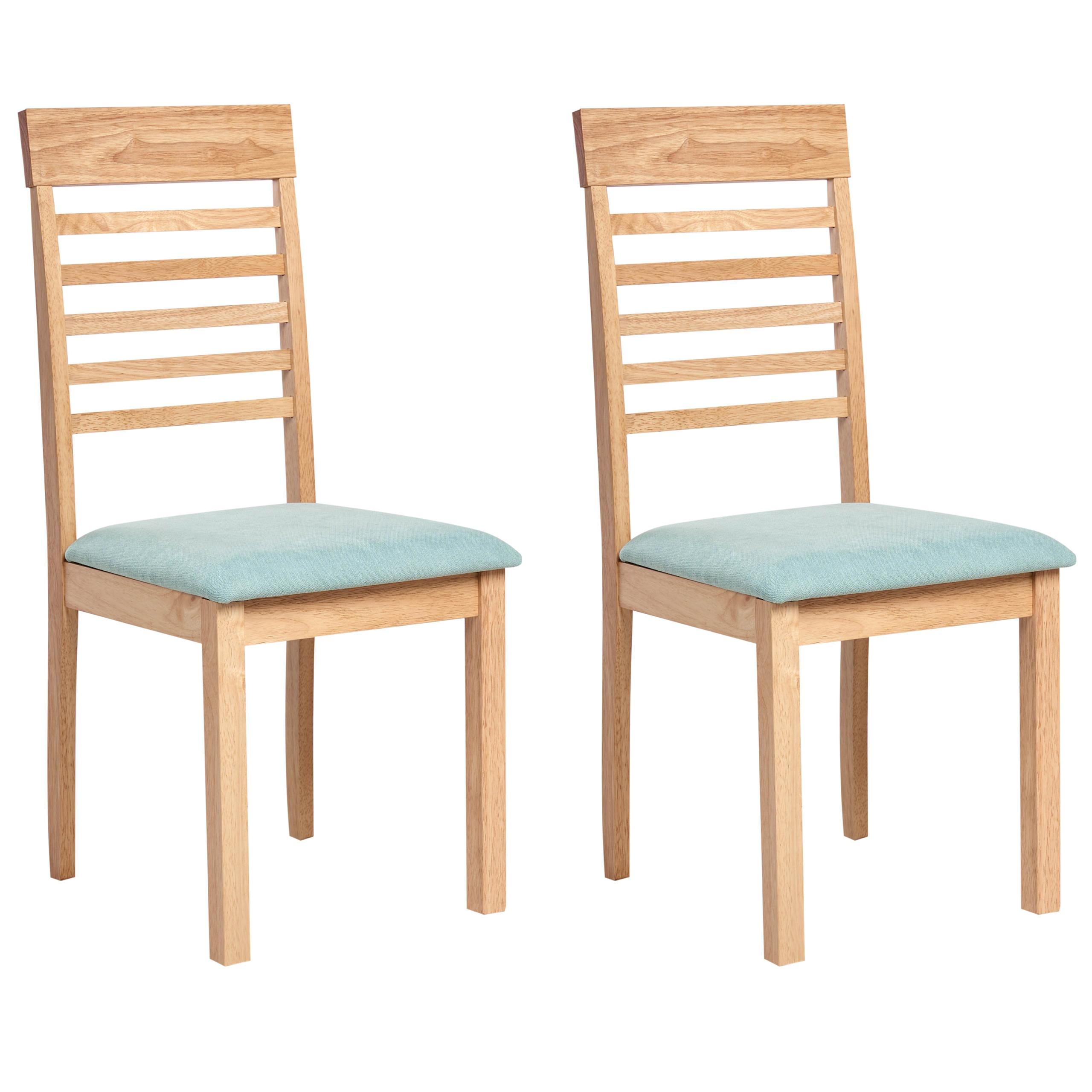ESSZIMMERSTUHL 2er-Set Mintgrün Ortley - Braun/Mintgrün, Holz (40/96/51cm) - Beliani