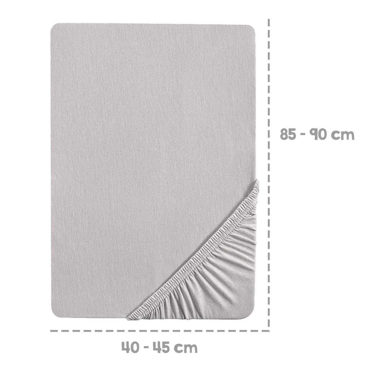 SPANNBETTLAKEN 40 x 90 – 45 x 90 cm - Hellgrau, Textil (45/90cm) - Roba