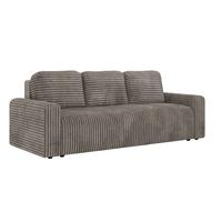 3-SITZER-SOFA NESSARO - Hellbraun Cord - Hellbraun/Schwarz, Kunststoff/Textil (243/92/90cm) - MKS