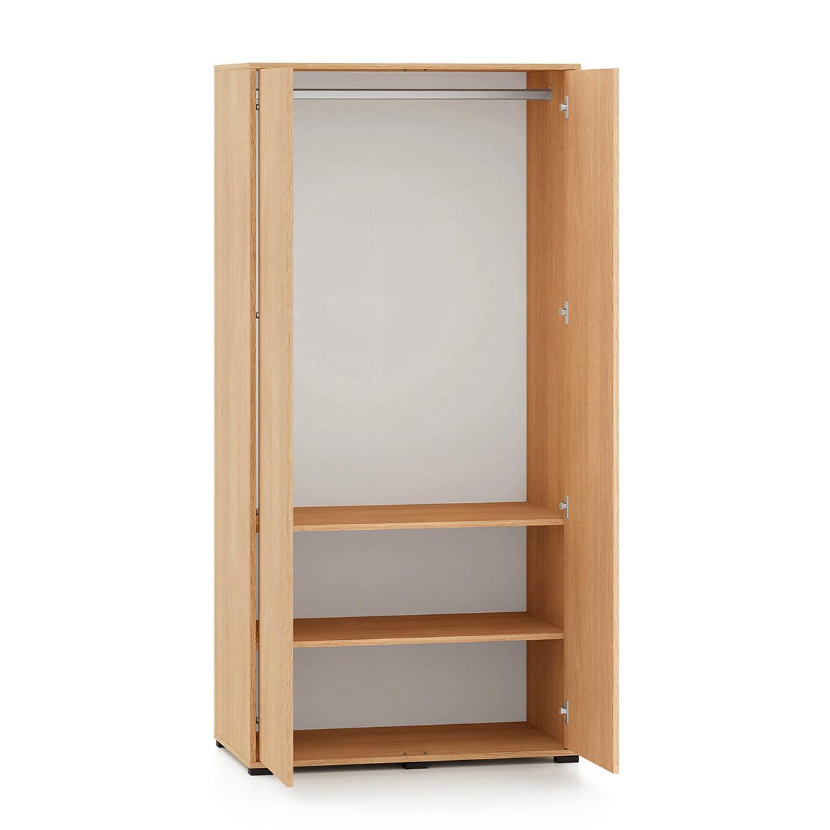 KLEIDERSCHRANK 2 Türen Nila Holz - Braun, Holzwerkstoff (92/190/52cm) - Petits-meubles