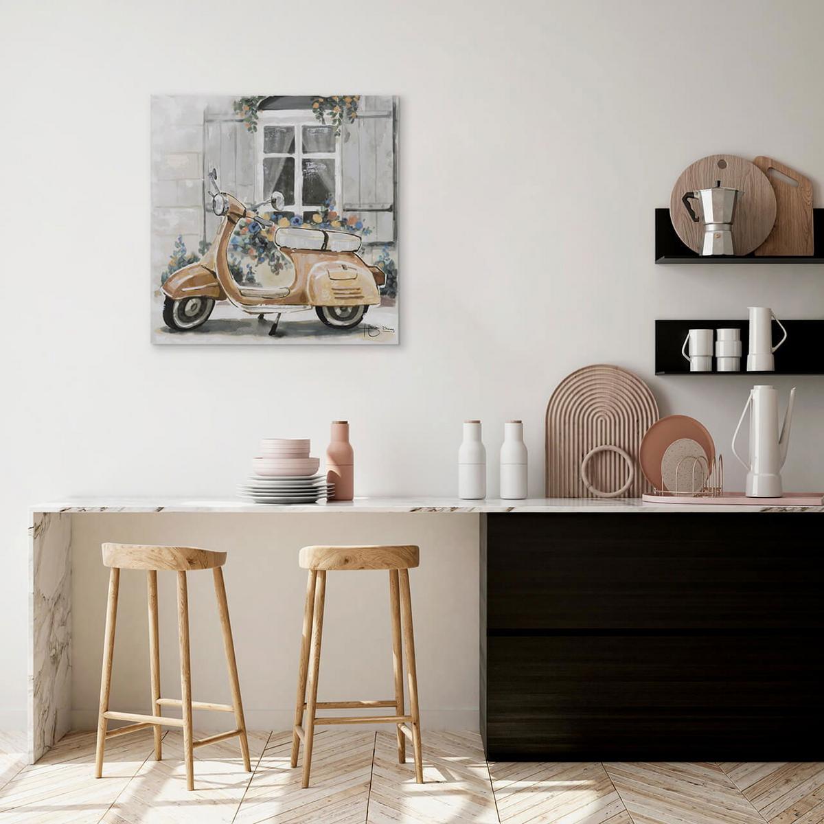 ACRYLBILD HANDGEMALT 60/60 cm - Beige/Grau, Holz/Textil (60/60cm) - KUNSTLOFT