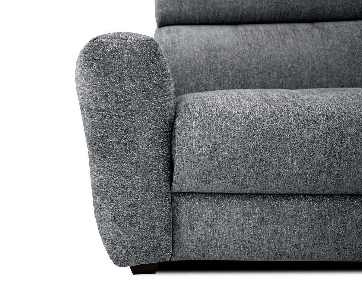 SOFA CALVERA 3-Sitzer mit 1 Relaxfunktion, grau - Grau, Holzwerkstoff/Textil (204/79/106cm) - Wozimo