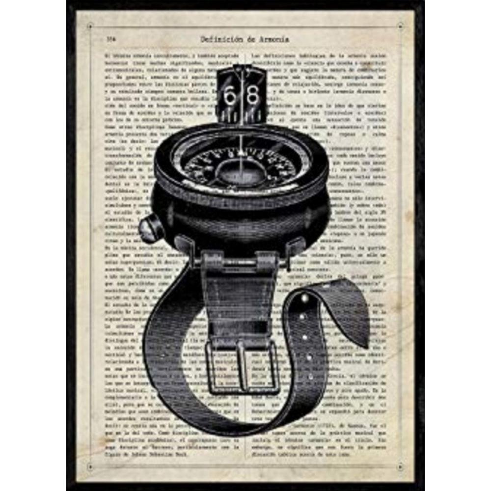 POSTER Kompass Des Wassers A4 Schwarzer Rahmen - Schwarz, Papier (29.7/5/21cm) - Nacnic