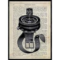 POSTER Kompass Des Wassers A4 Schwarzer Rahmen - Schwarz, Papier (29.7/5/21cm) - Nacnic