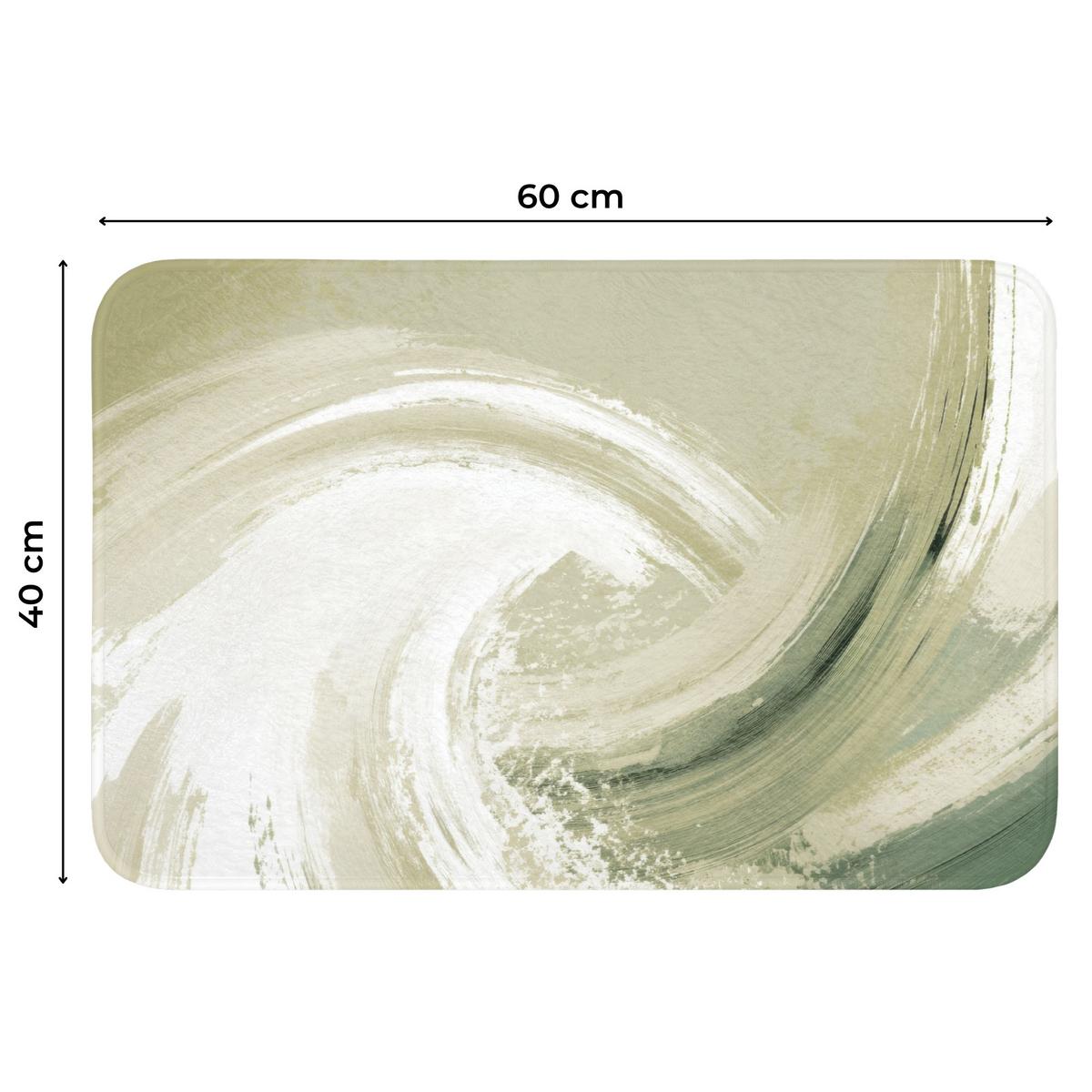 WC-VORLEGER Abstrakt - Pinselstriche - Wellen - Grün Toilettenvorleger 60x40 cm - Mintgrün, Textil (60/1cm) - OnlyWow