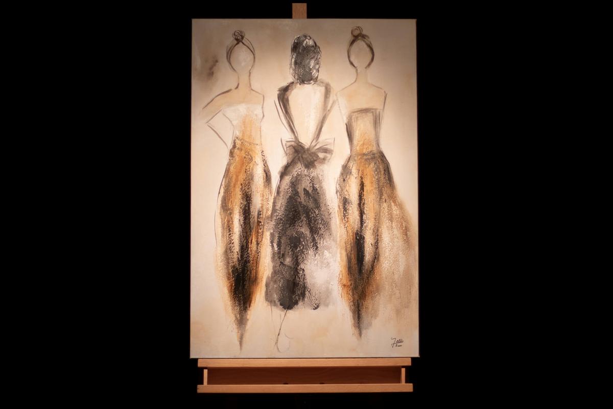 ACRYLBILD HANDGEMALT 60/90 cm - Beige/Braun, Holz/Textil (60/90cm) - KUNSTLOFT