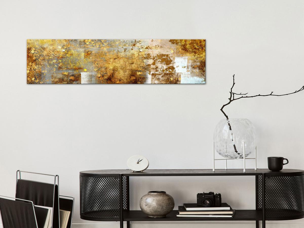 KUNSTDRUCK Gold 120/40 cm - Goldfarben/Grau, Textil (120/40cm) - KUNSTLOFT