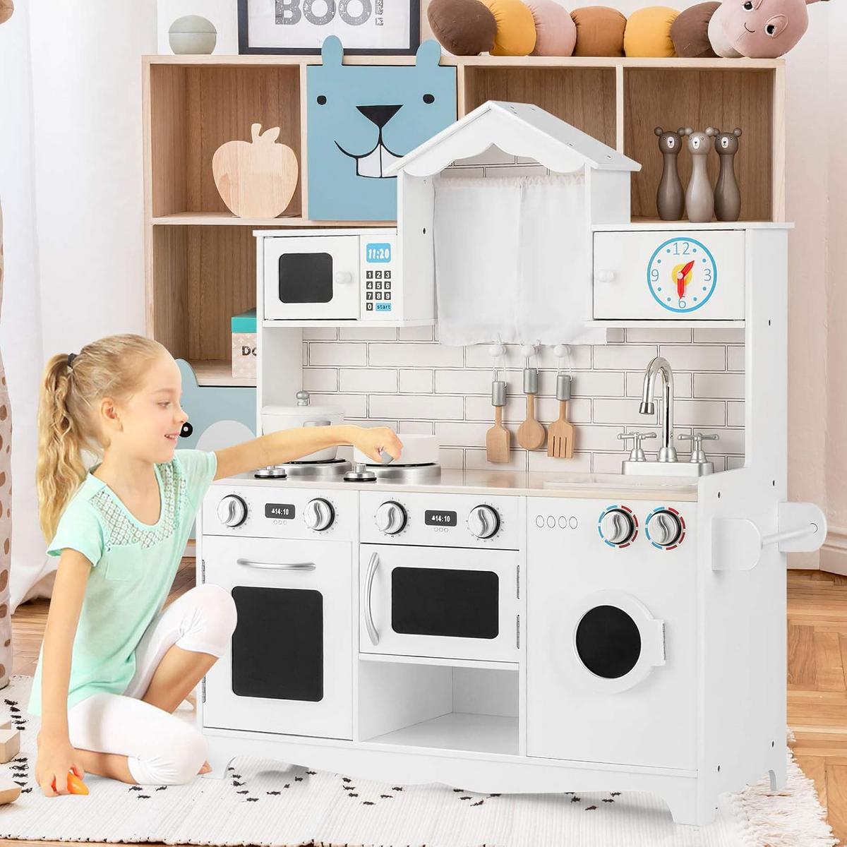 KINDERKÜCHE Weiß - Weiß, Holz (78/93/29cm) - COSTWAY