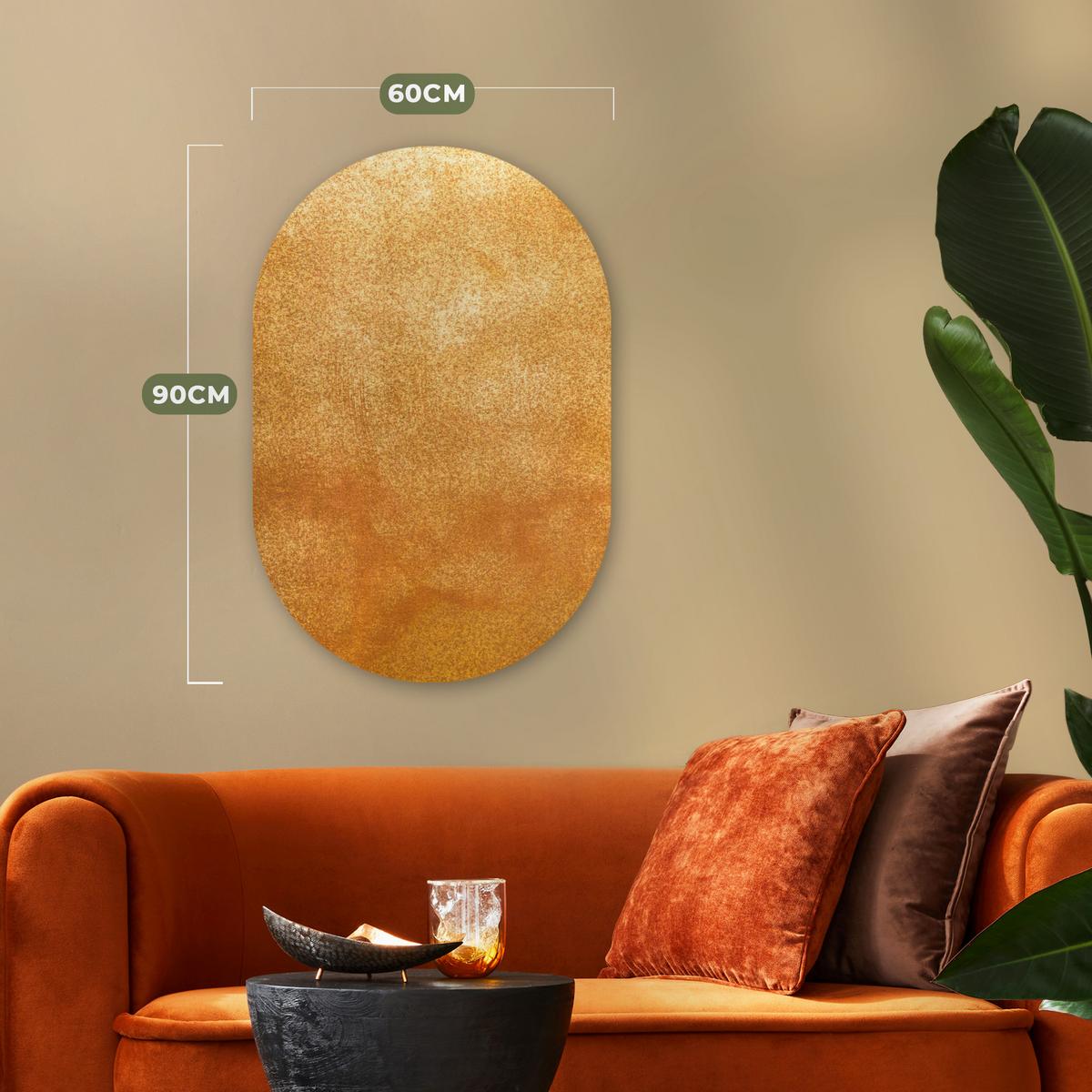 WANDBILD Eisen - Rost - Gold - Metall - Luxus Wanddeko Schlafzimmer 60x90 cm - Goldfarben, Kunststoff (60/90cm) - MuchoWow