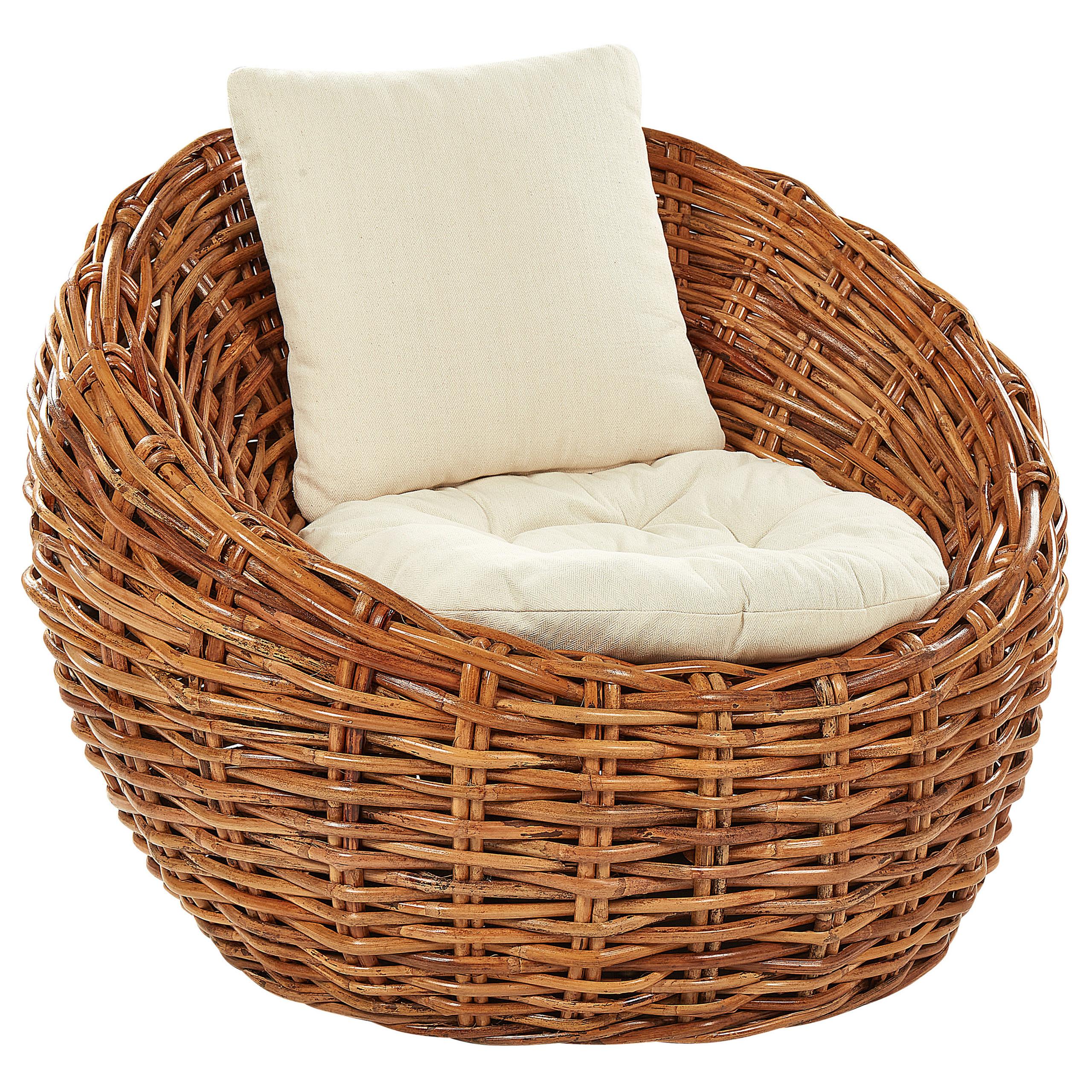 RATTANSTUHL Rattan natürlich Lerici - Naturfarben, Naturmaterialien (97/80/97cm) - Beliani