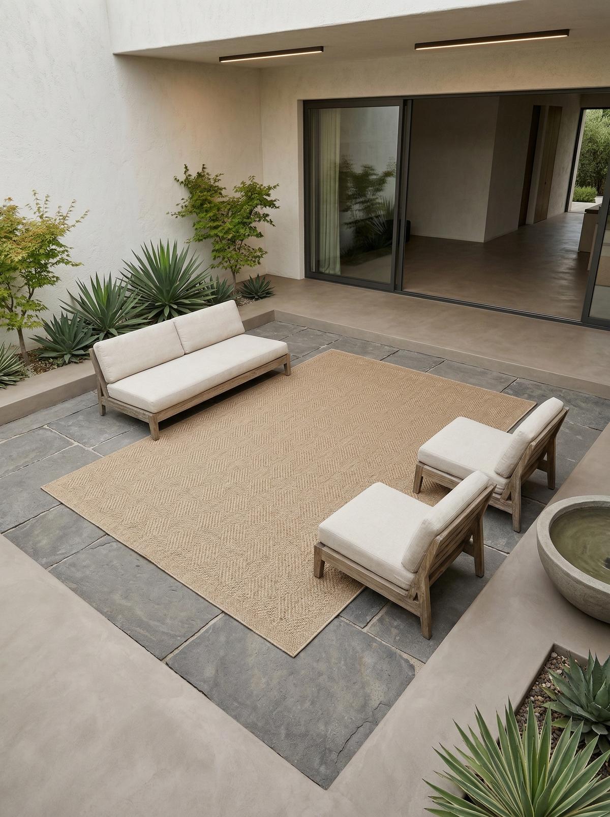 OUTDOORTEPPICH KASBERG, im Vintage-Stil, aus Polypropylen, Beige, 140 x 200 cm - Beige, Textil (200/140cm) - KADIMA DESIGN