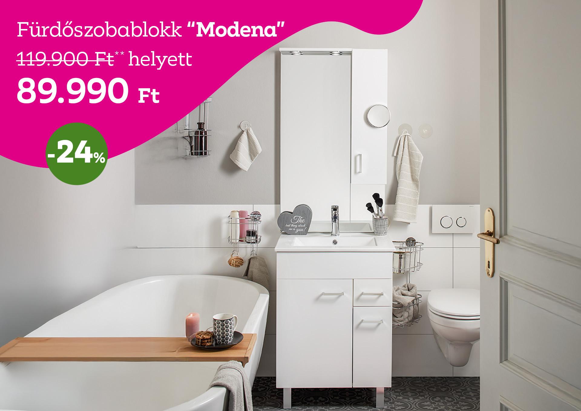Fürdőszoba blokk Modena 119900 Forint helyett 89990 Forint, kedvezmény mértéke 24%