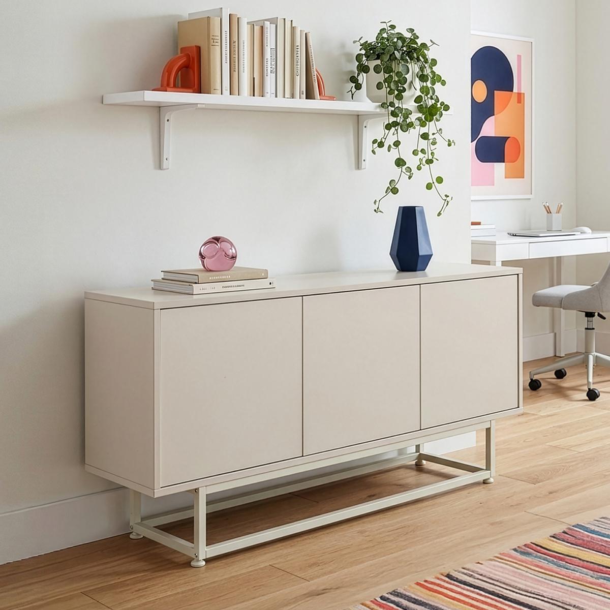 SIDEBOARD Boxholm - Beige, Holzwerkstoff/Metall (120/55/30cm) - [en.casa]
