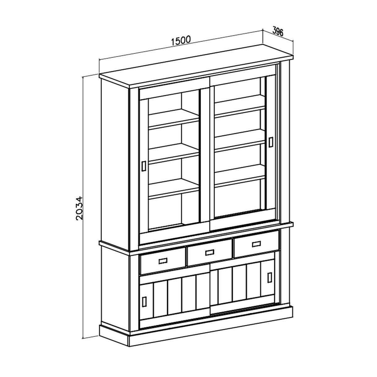 VITRINE VINCI Andersen Kiefer / Wotan Eiche - Eichefarben, Holzwerkstoff (150/204/40cm) - Lookway