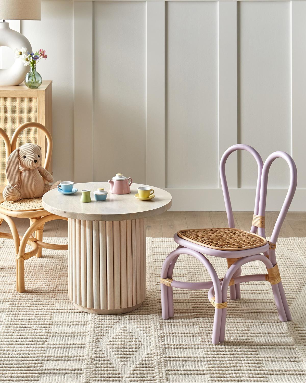 KINDERSESSEL Violett Desimi - Violett, Naturmaterialien (38/60/38cm) - Beliani