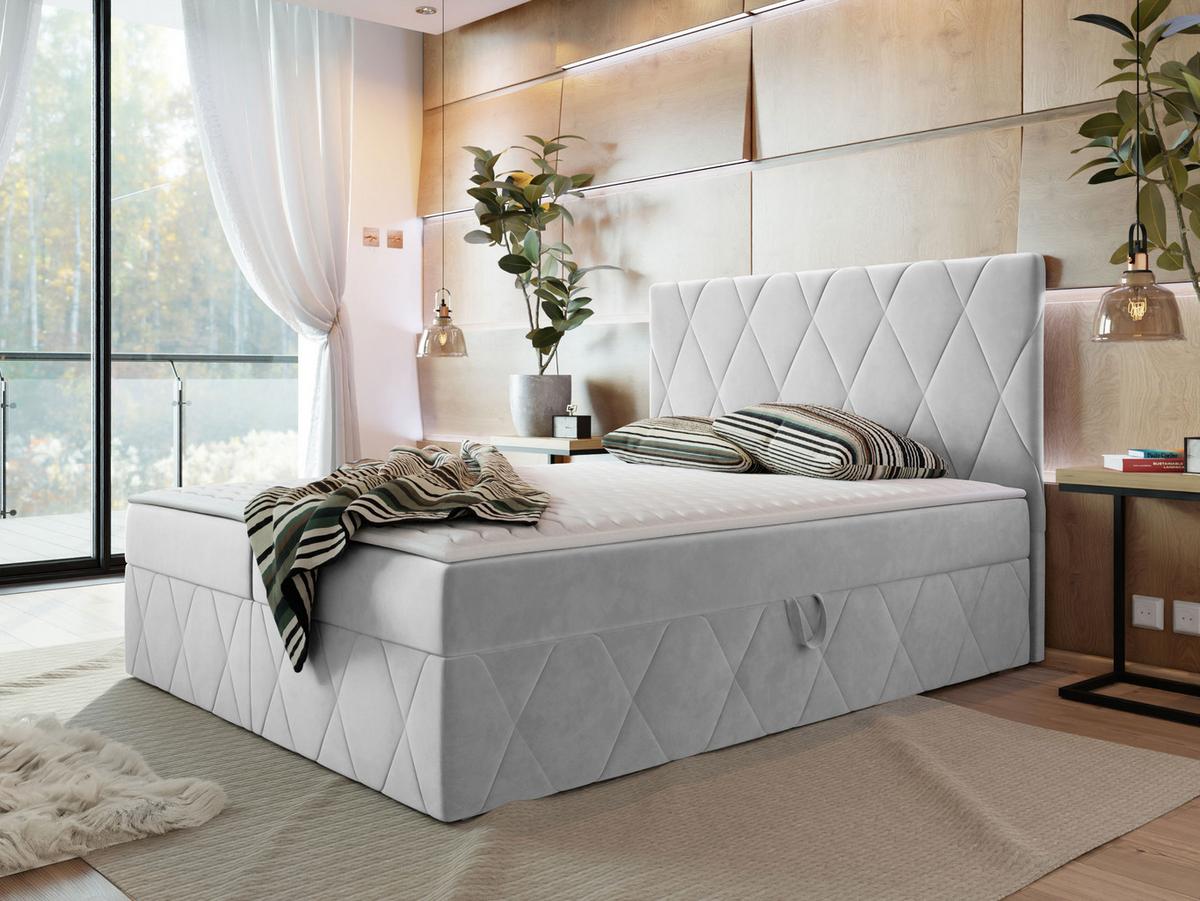 BOXBETT Simoti - H3 - Hellgrau, Holzwerkstoff (160/200cm) - MIRJAN24
