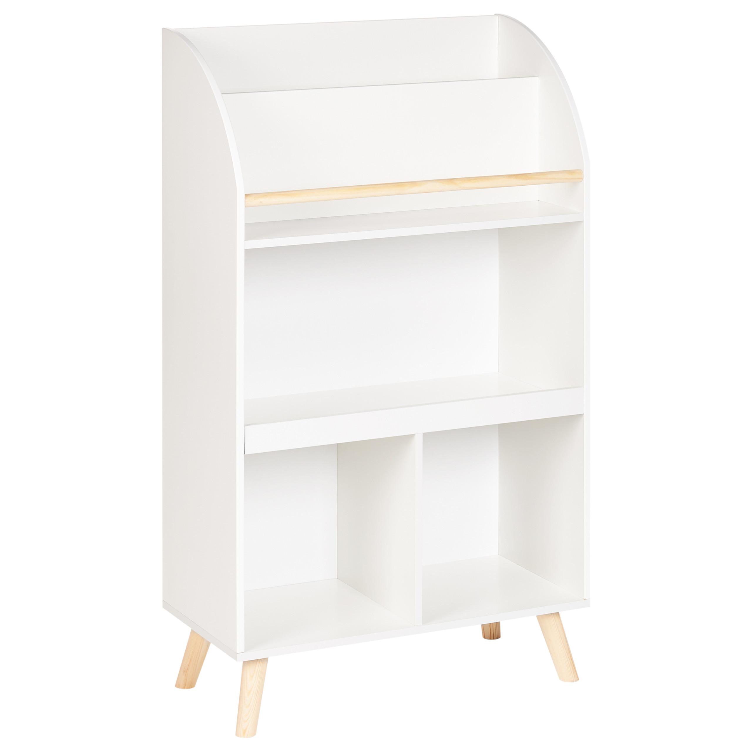 BÜCHERREGAL mit 3 Ebenen 102 cm Weiß Liloet - Weiß, Holzwerkstoff (60/102/30cm) - Beliani