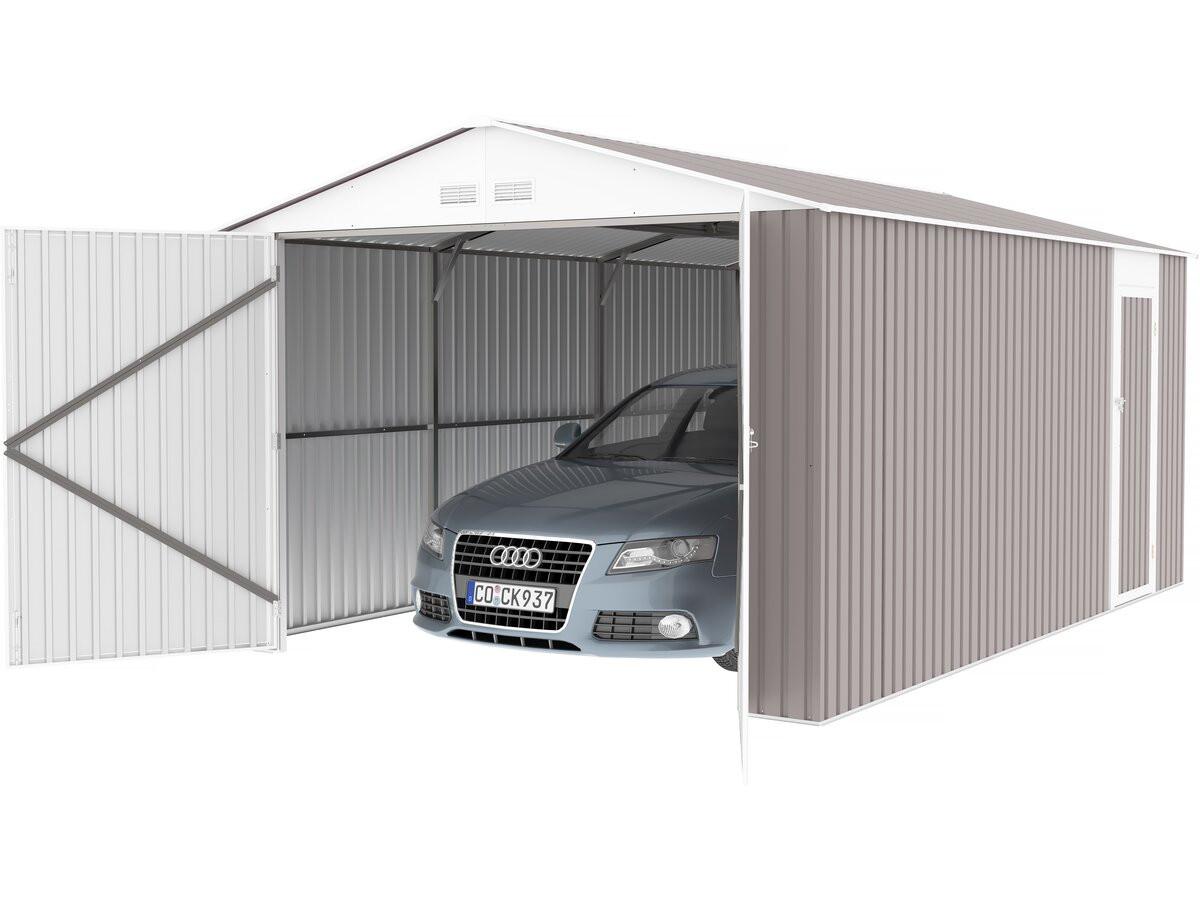 METALL-GARAGE PVC nevada - Hellgrau, Metall (470/310/470cm) - Habitat Garten