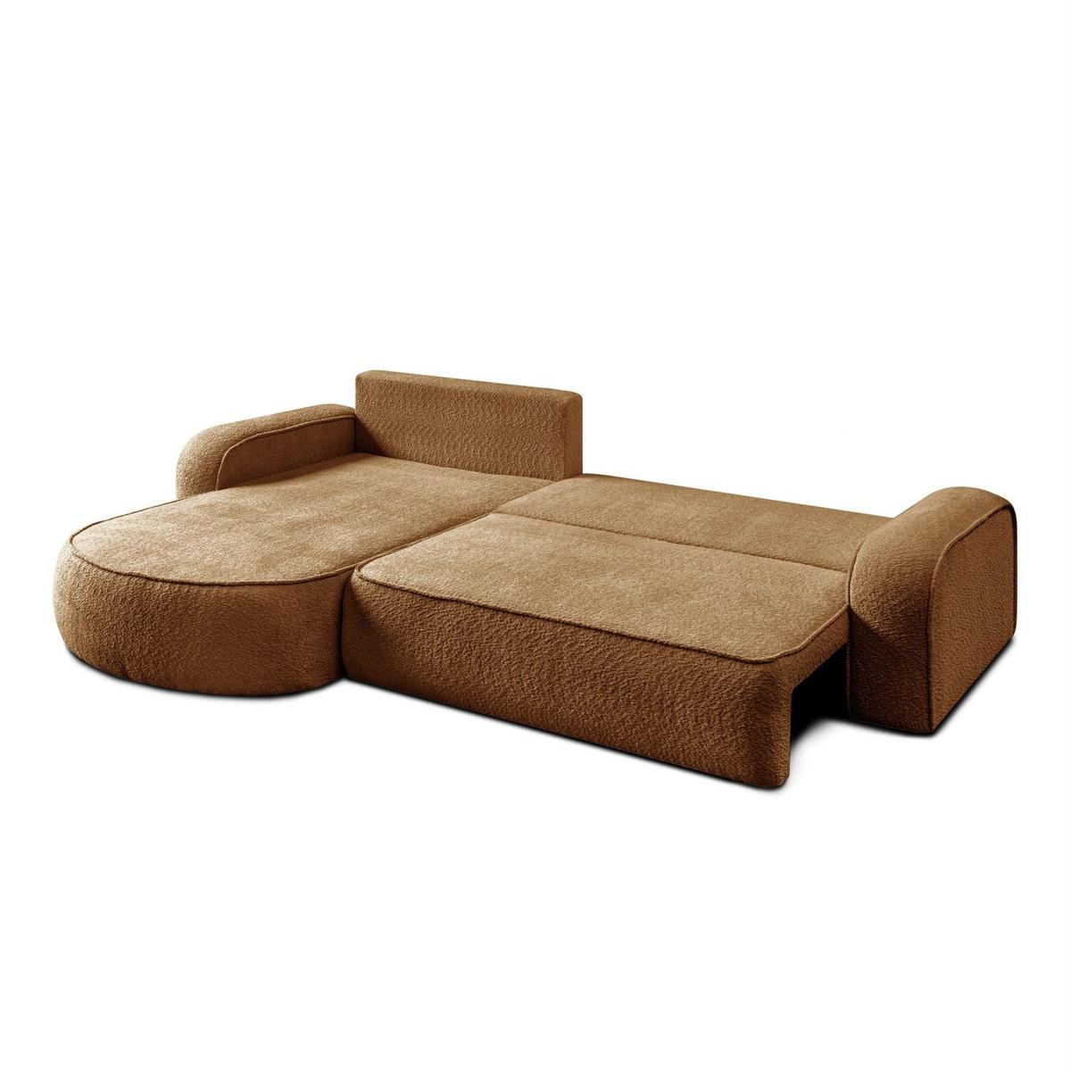 ECKCOUCH VENUS II mit Bettkasten, Coral 35 - Cognac, Textil (275/178cm) - Lookway