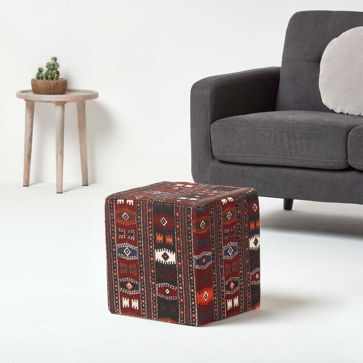 SITZWÜRFEL mit Kelim-Muster, 36/36/38 cm - Multicolor, Textil (36/38/36cm) - Homescapes
