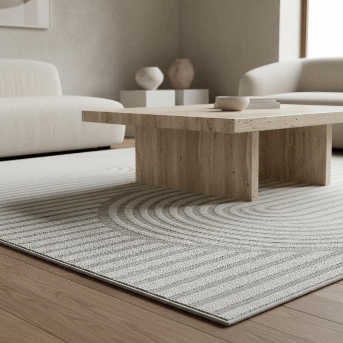 TEPPICH Outdoor VENTOUX in Grau, im Boho-Stil, 80 x 250 cm - Grau, Textil (250/80cm) - KADIMA DESIGN