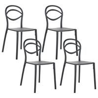 GARTENSTUHL 4er-Set Schwarz Covolo - Schwarz, Kunststoff (50/86/52cm) - Beliani