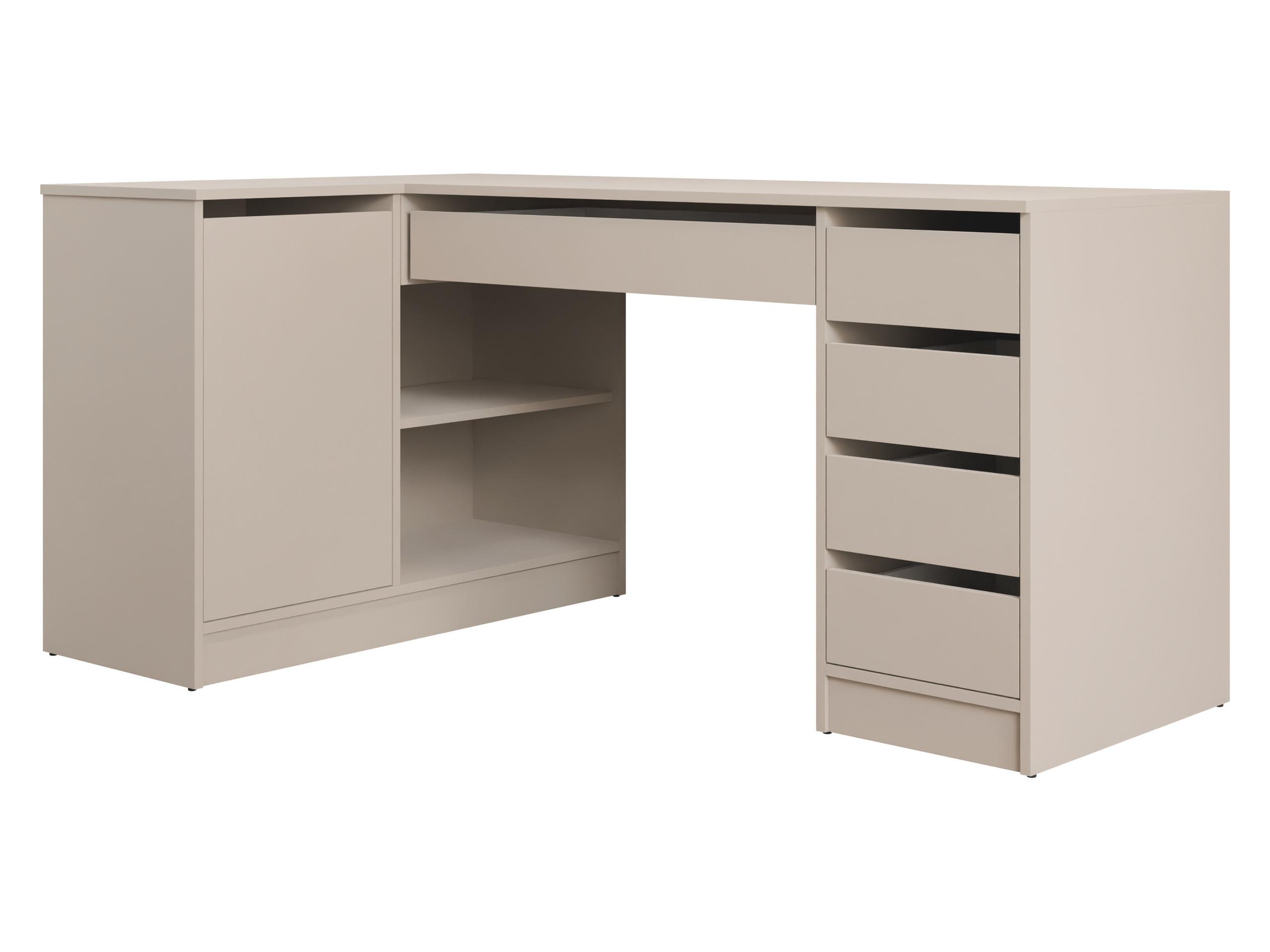 ECKSCHREIBTISCH Ada - Sandfarben/Schwarz, Holzwerkstoff/Kunststoff (98/158/76cm) - MIRJAN24