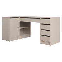 ECKSCHREIBTISCH Ada - Sandfarben/Schwarz, Holzwerkstoff/Kunststoff (98/158/76cm) - MIRJAN24