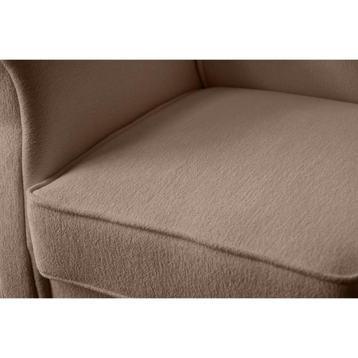OHRENSESSEL Leonardo hellbraun boucle-stoff - Hellbraun, Holz/Textil (88/118/86cm) - Beautysofa