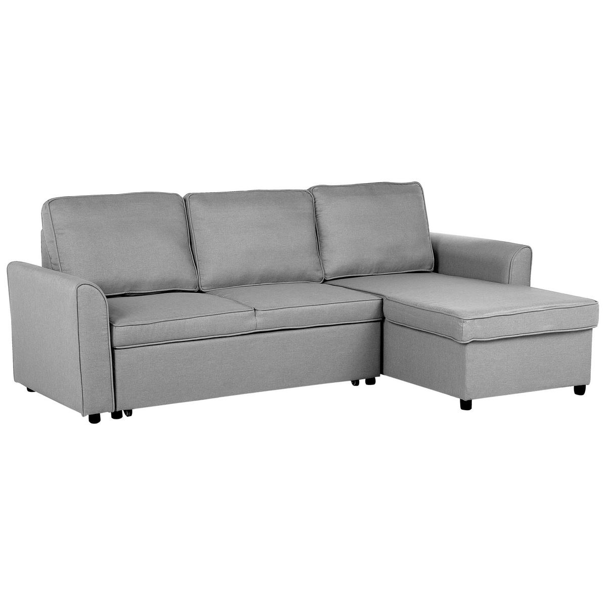 ECKSOFA Polsterbezug Hellgrau rechtsseitig Nesna - Hellgrau, Textil (228/145cm) - Beliani