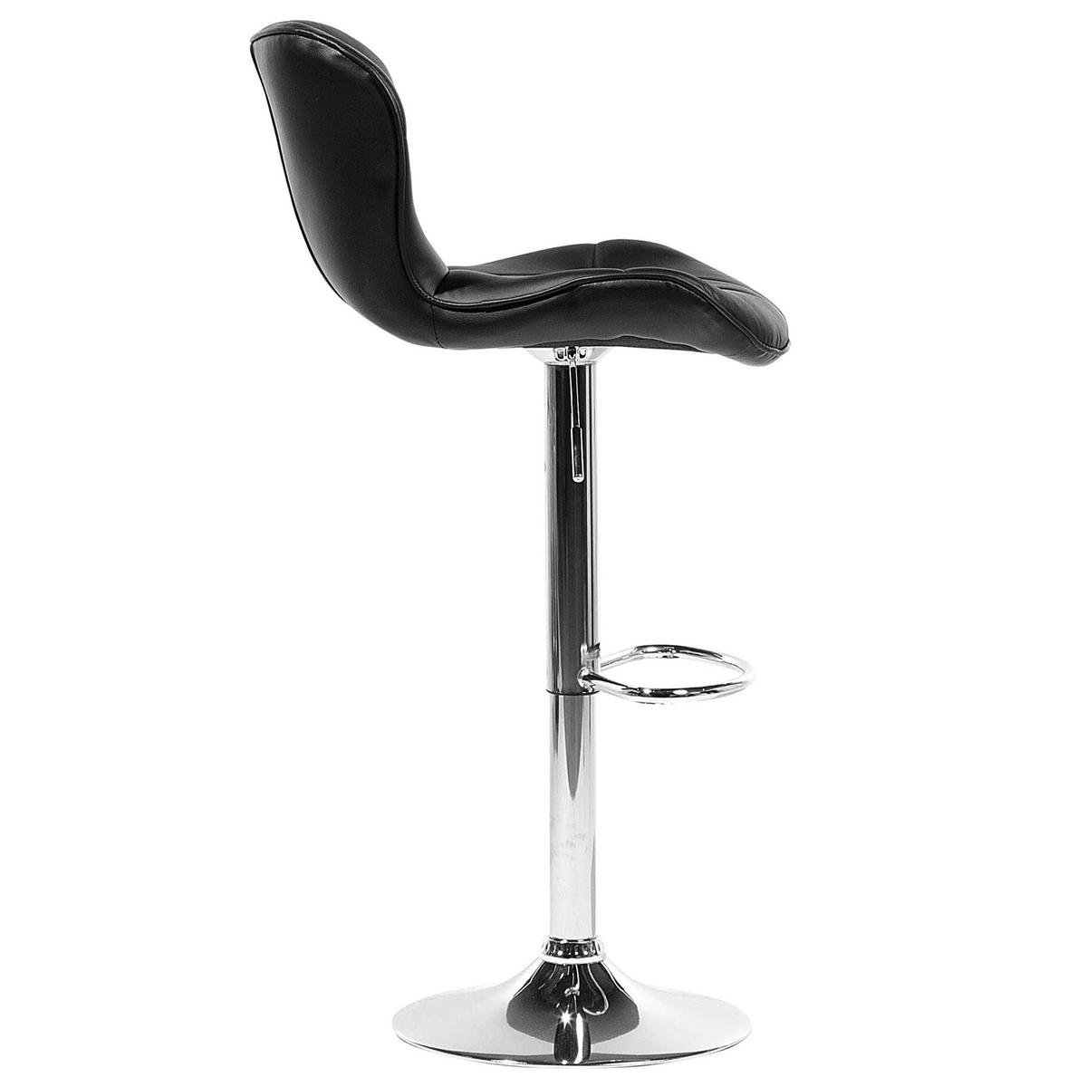 BARHOCKER 2er-Set Kunstleder Schwarz Valetta - Schwarz, Textil/Metall (39/109/48cm) - Beliani