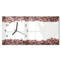 WANDUHR aus Glas 60x30 cm - Kaffeebohnen - Braun, Glas (60/30/0.4cm) - TULUP